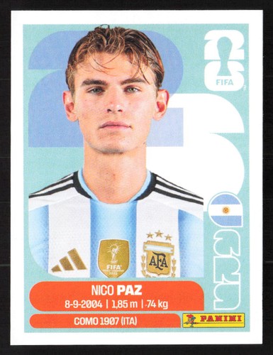 Nico Paz #ARG14 2026 Panini FIFA World Cup Stickers card