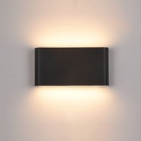 Schwarz Moderne Wandleuchte Leuchter AußEnlampe Garten 720Lm 2X12W/Led IP54
