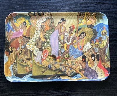 Pacific Coaster  Melamine Tray 17.5x12 By Mebel Italy Aloha Universal Word As-Is