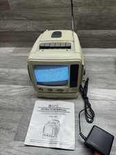 VTG GPX TVP8 Black & White Portable Television AM-FM Radio & Cassette Recorder
