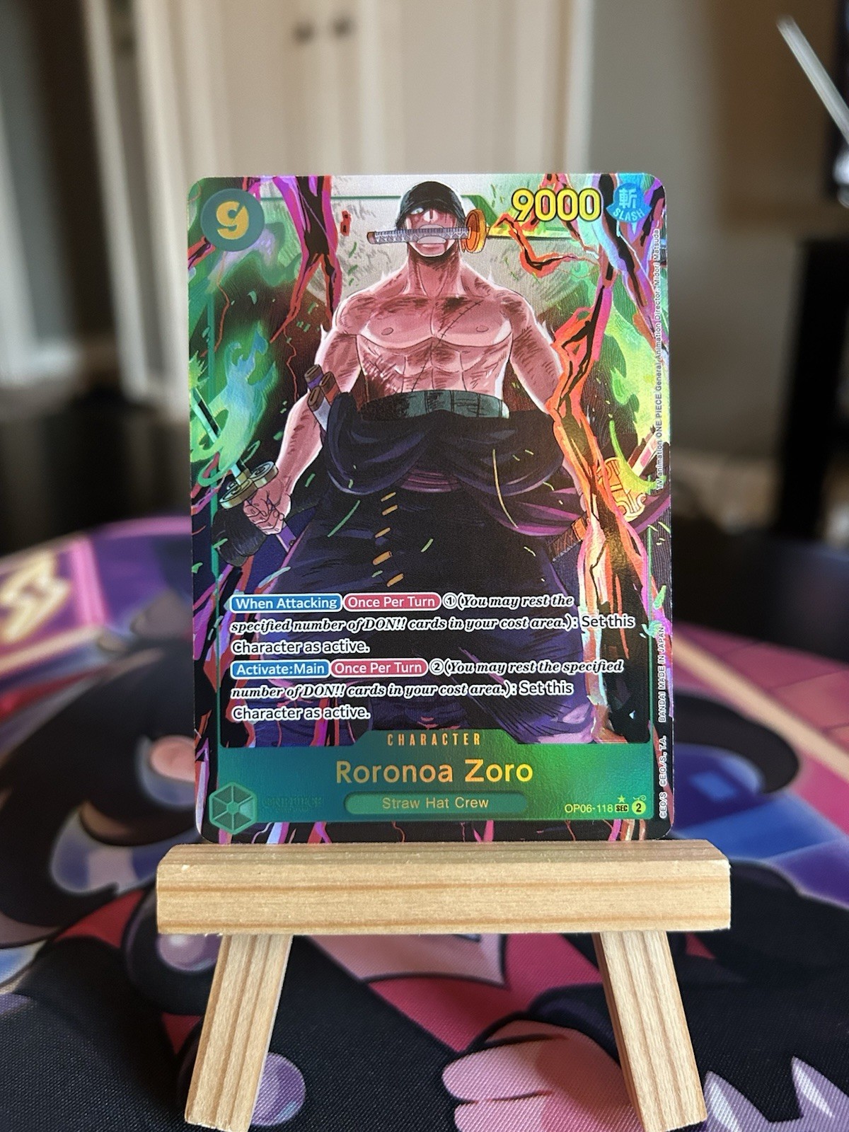 One Piece TCG Roronoa Zoro SEC Alt Art OP06-118 Wings Of The Captain English NM