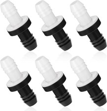 6 PCS Inline Vacuum Barbed One Way Check Valve, 3/8" 10mm Brake black & white 