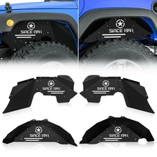 4x Inner Fender Flare Wells Mud Liners For 2007-2018 Jeep Wrangler JK &JKU White