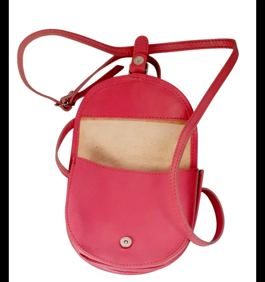 VERA PELLE Made in Italy / Leather Bright Pink Handbag - Image 3 of 4