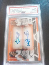 LUIS FIGO & RONALDO 2022/23 TOPPS CHROME UCC CHR DL AU- ORANGE LAVA AUTO
