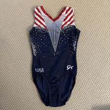 GK ELITE Gymnastics Leotard PATRIOTIC Bling TEAM USA Star REPLICA Olympic SZ: CL