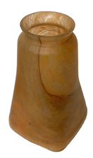 Jolie TULIPE ancienne ART-DECO  pâte de verre  orange marborée  signée VIANNE