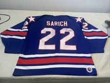 Ryan Sarich Rochester Americans Ahl Jersey Vintage Men Large Blue Bauer Auto Mic