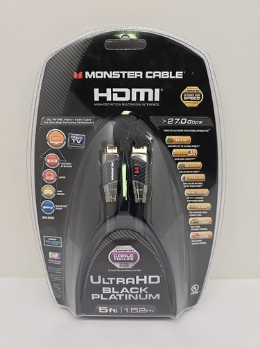 Monster 140803-00 UltraHD Black Platinum 27.0 Gbps HDMI Cable 8K x 4K