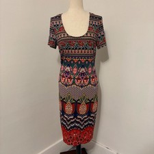 FARM RIO Anthropologie Short Sleeve Knit Floral Georgina Dress Sz S