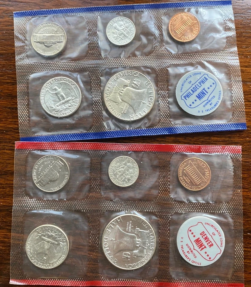 1961 Philadelphia/Denver Mint silver proof sets. Half, Quarter & Dime 90% Silver - Image 3 of 4