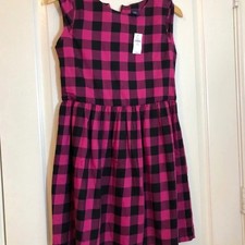 Gap pink black sleeveless buffalo check dress size XXL holiday festive girly