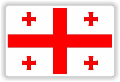 Adesivo In Vinile Per Paraurti Con Bandiera Della Georgia - 12 Cm, Resistente A Intemperie E Graffi
