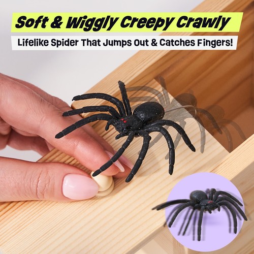 The Original Spider Prank Box- Funny Wooden Box Toy Spider Prank, Hilarious A... - Picture 3 of 7