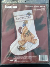Janlynn Teddy Bear Stocking Christmas Cross-Stitch Kit 11" x 17" New Vintage 