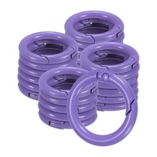 24-Pack Metal Spring O Rings, 5/8" Zinc Alloy Keyring Buckle Purple