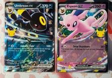 Carte Pokemon tcg Espeon 070/128 e Umbreon 092/128 30° Celebrazione EX