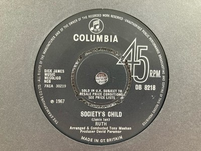 Ruth - Leaf In The Wind / Society's Child 1967 UK 7'' Play Graded VG Plus DB 8218