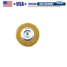 VCT 6" Brass Coated Steel Wire Wheel Brushes for Bench Grinder 5/8 1/2 Arbor New