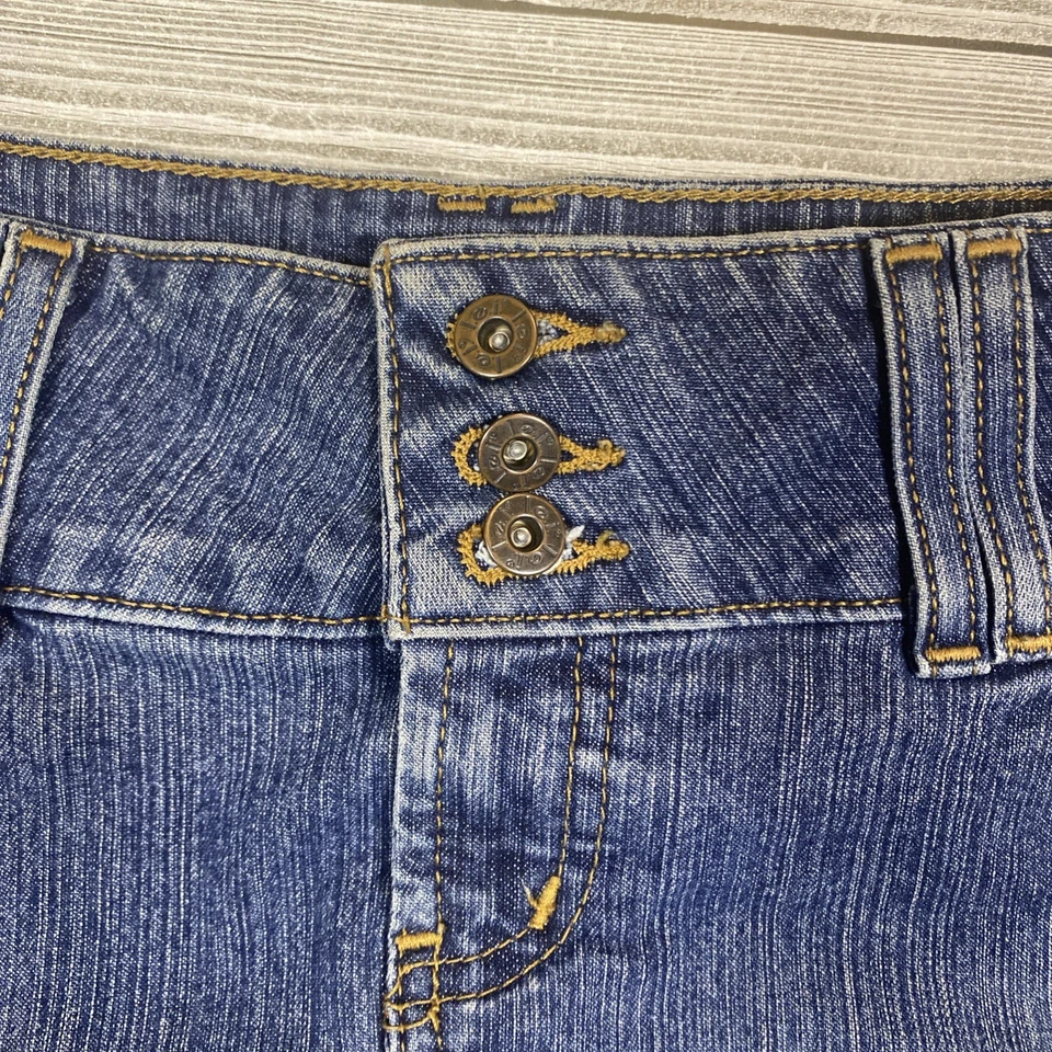 Falda vaquera vintage Y2K años 90 LEI azul denim, talla 7 para niños Foto 2 de 4