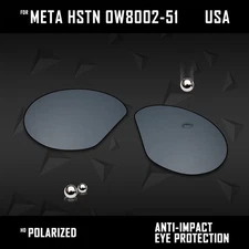 Black Chrome Polarized Replacement Lenses for Oakley Meta HSTN OW8002-51mm