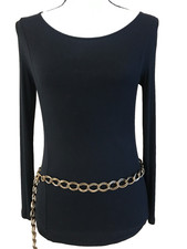 Women's Chain Belt Gold One Size VTG Chunky Heavy Metal Casual Dress Ladies