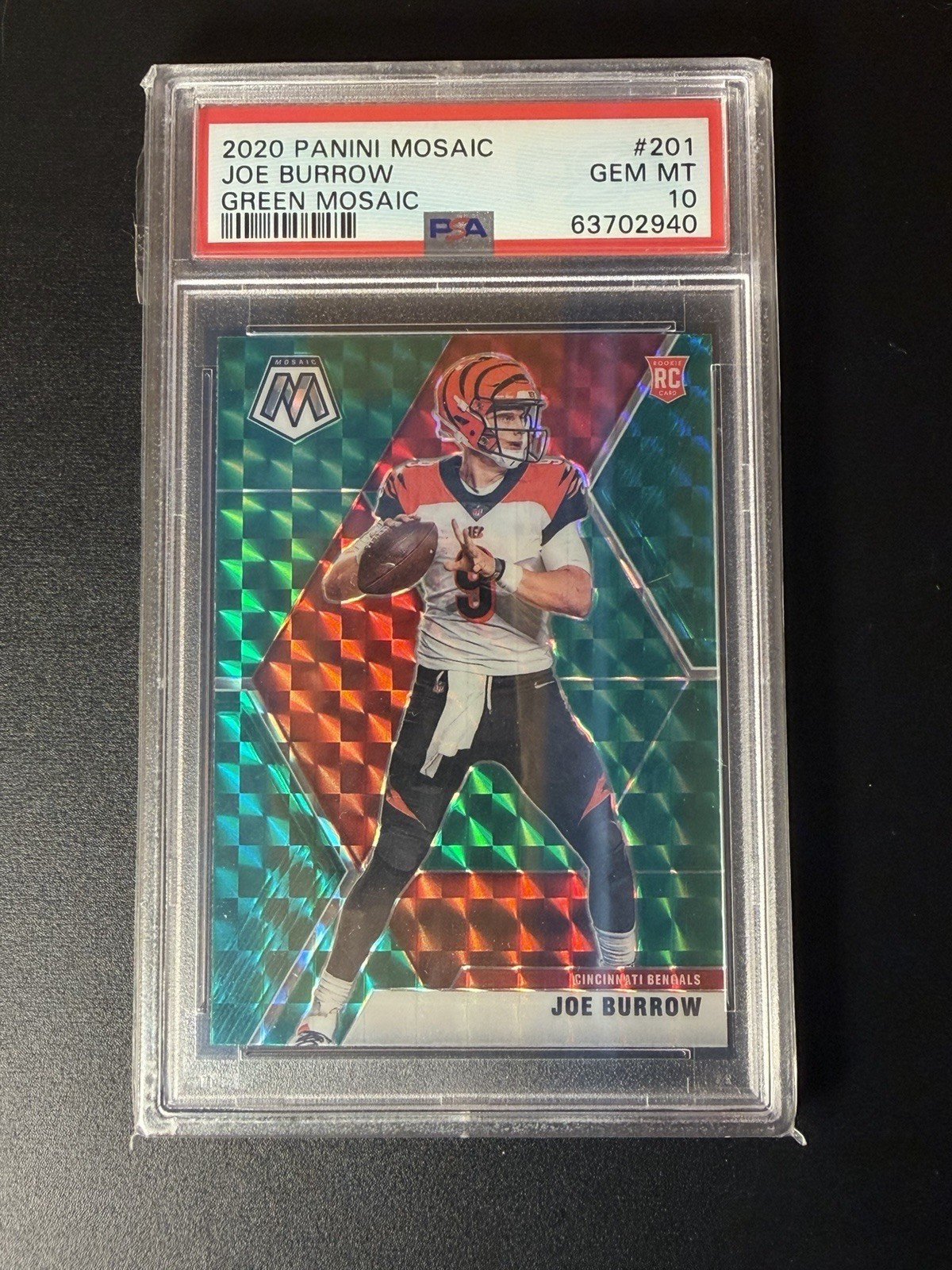 Joe Burrow Panini Mosaic #201 Green Mosaic