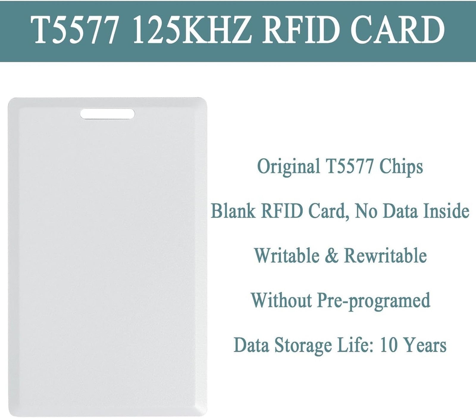 12 PCS T5577 Thick Smart Cards, Contactless 125khz RFID Rewritable Proximity ...