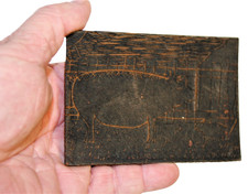 Antyczny linoryt linoleum blok drukarski świnia gospodarska i kot listownica linotyp