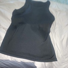 Women  s Black Shapewear Tank Top Built-In Bra Wireless Mild Compression M C