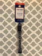 Top Paw Nylon XS Collar 8-12" Skull Bones