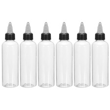 6 PCS 4oz/60ml Squeeze Bottles Clear Dispensing Bottles with Twist Cap Lids