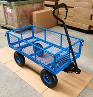 300 kg Heavy Duty Steel Mesh Garden Trolley Cart Utility Wheelbarrow Truck