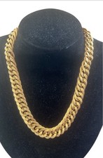 Vintage 1980s Napier Chunky Gold-Tone Textured Curb Chain Necklace 17"