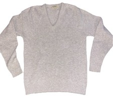VTG L.L. Bean Made USA Fisherman Rib Knit Sweater Oatmeal Men  s L Tall Heavy