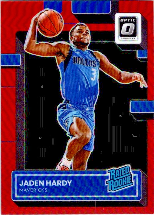 2022-23 Panini Donruss Optic #248 Rated Rookie Jaden Hardy Red /99 Prizm RC Card