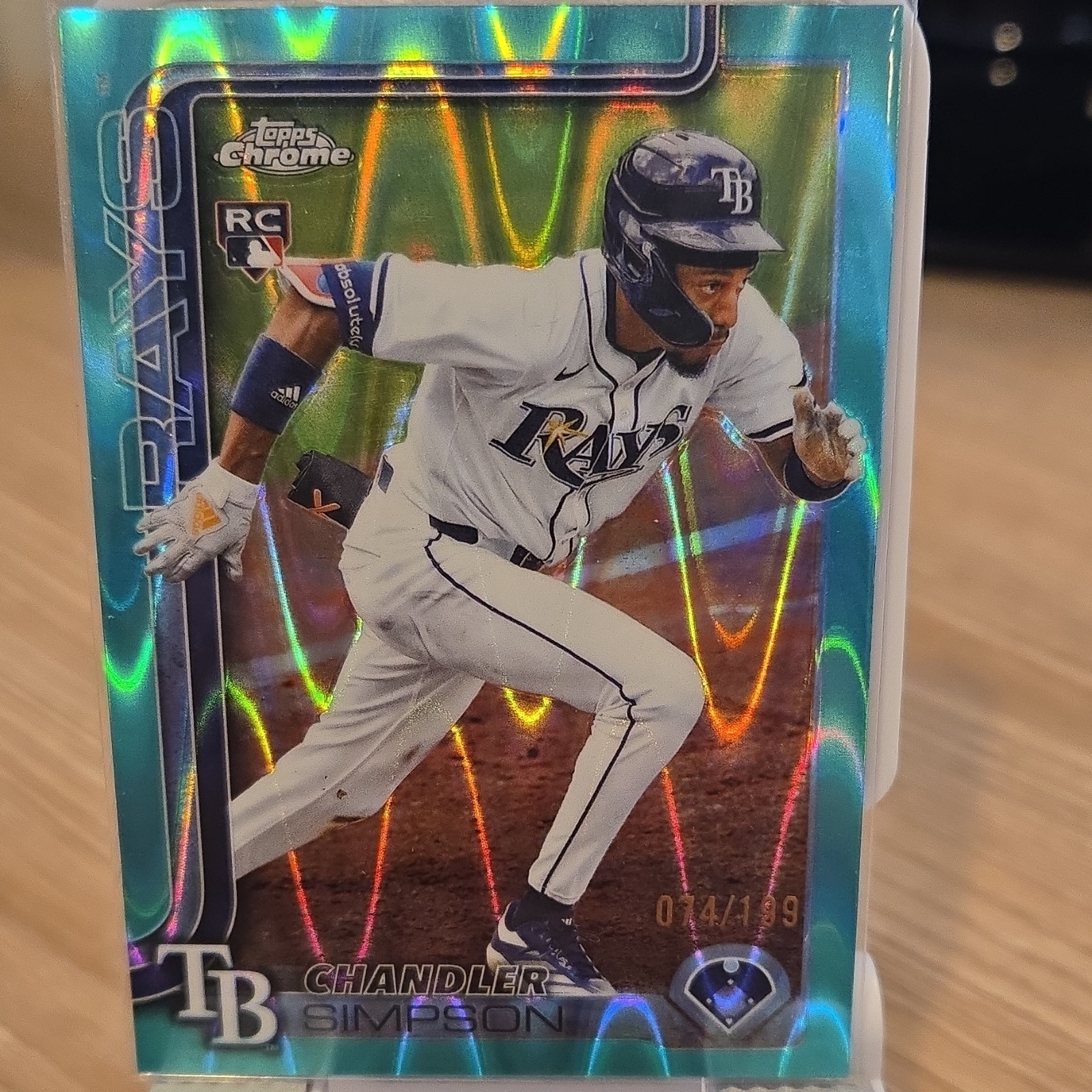 Topps 2025 Chrome Update Aqua Raywave /199 #USC179 Chandler Simpson Rookie Rays