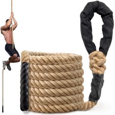 Climbing Rope Gym Workout - 10FT Heavy Duty Jute Thick Ropes for Adults Stren...