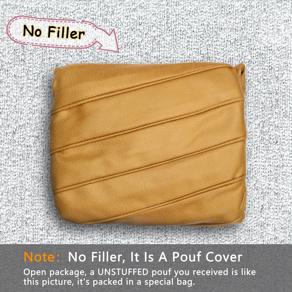 Puf de almacenamiento hecho a mano taburete otomano para pies - cojín de piso redondo de gamuza sintética 21... Foto 4 de 4