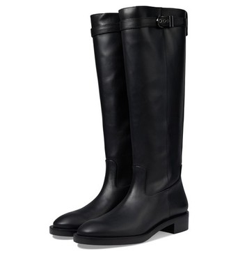 Stuart Weitzman Womens Maverick Knee High Boot Black Leather Zip 9.5 B
