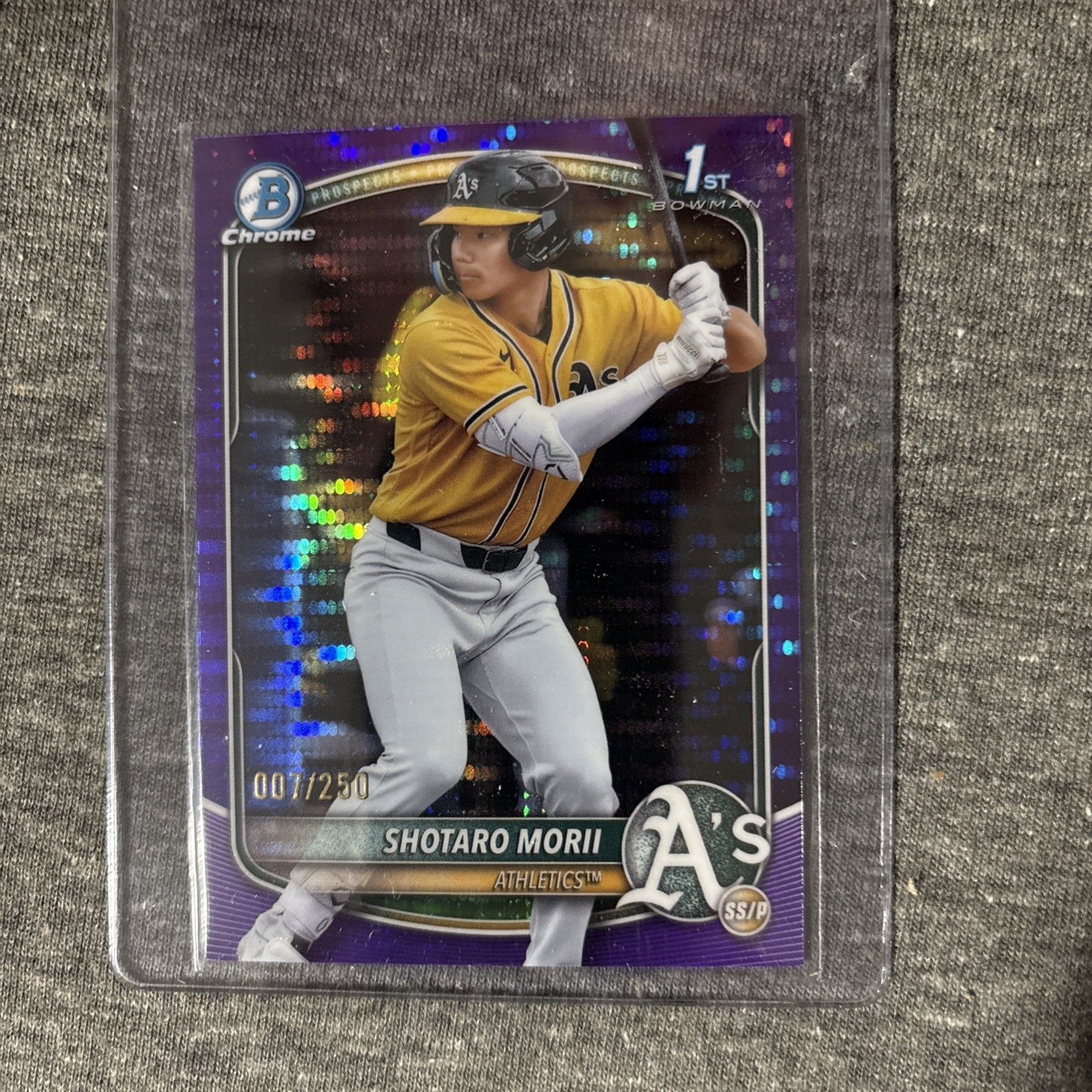 2025 Bowman Chrome SHOTARO MORII 1st Bowman Purple Pulsar Refractor /250
