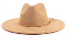 Big Wide Brim Fedora Hats for Women Men Western Suede Hat Large Felt Panama H...