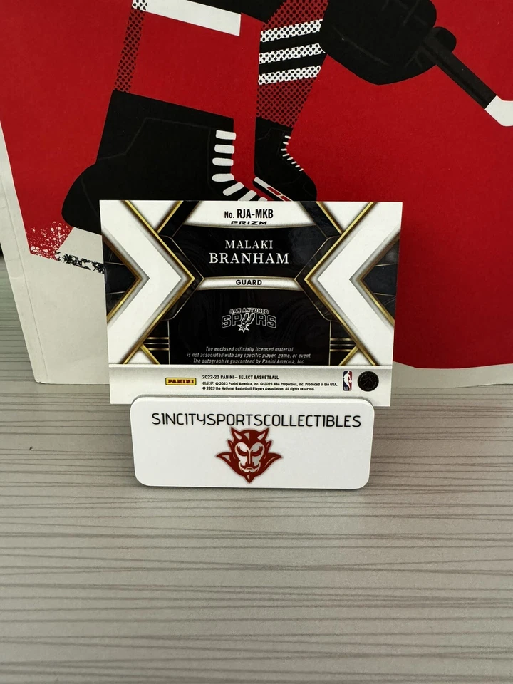 2022-23 Panini Select MALAKI BRANHAM Red  Wave Spurs #RJA-MKB + Other Spurs - Image 3 of 3