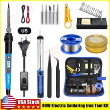 80W Electric Soldering Iron Welding Gun Tool Kit Solder Wire Desoldering Pump US