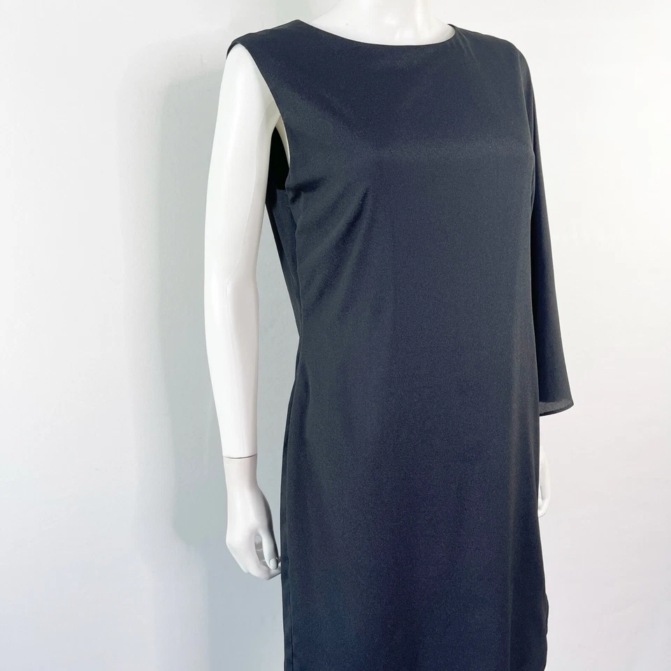 Vestido recto de cóctel negro Miss Sixty talla 12 manga única mini elegante elegante Foto 4 de 4