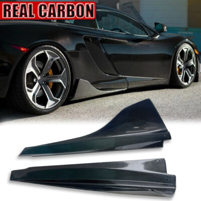 REAL CARBON FIBER SIDESKIRT SIDE SKIRT LIP D STYLE FIT FOR MCLAREN MP4-12C 650S 