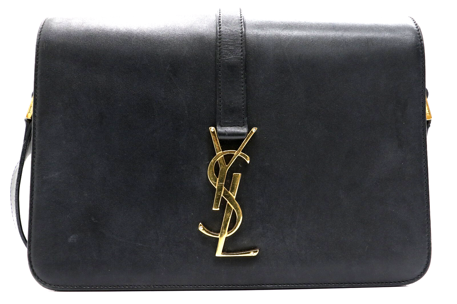 Borsa Saint Laurent pelle di vitello liscia media classica monogramma universitaria nera