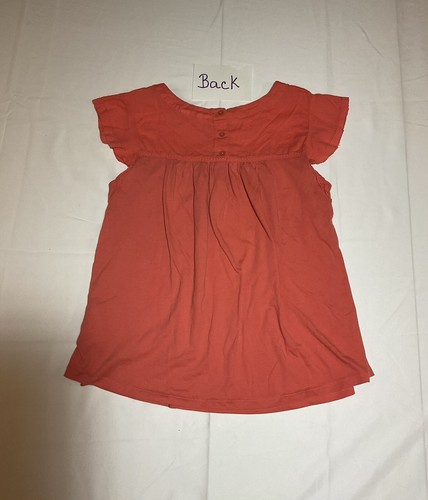 Gap Girls’ Large 10 Orange/Salmon Short Sleeve Eyelet T-Shirt - Picture 4 of 4