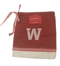 Wondershop Christmas Cloth Drawstring Gift Bag Monogram Letter Initial W Target