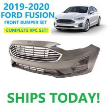 2019 2020 FORD FUSION FRONT BUMPER WITH GRILLS FOG LAMP COVERS SE SEL